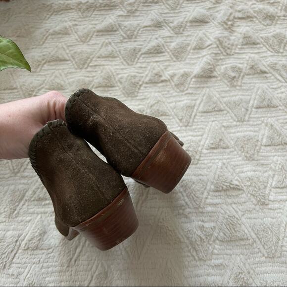 Jack Rogers Olive Suede Ankle Booties - Picture 4 of 11